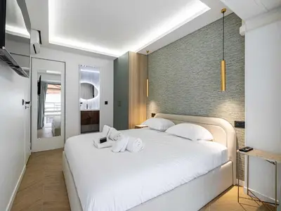 Un ou plusieurs lits dans un hébergement de l'établissement Elegant Apt with balcony 1BD 4P - Croisette Cannes