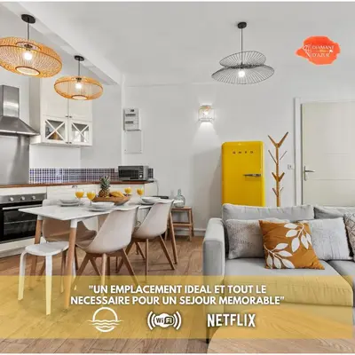 Cuisine ou kitchenette dans l'établissement Beautiful and Cozy 3 bedrooms in Antibes