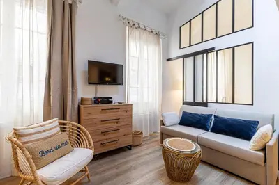 Télévision ou salle de divertissement dans l'établissement 13 ANDRE2 - Very nice duplex apartment, 100m from La Croisette and beaches