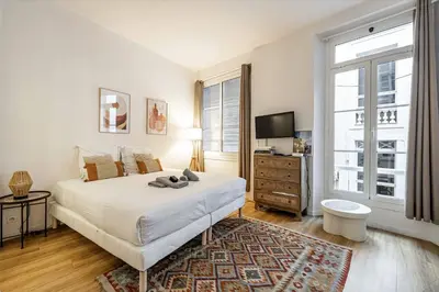 Un ou plusieurs lits dans un hébergement de l'établissement 13 ANDRE1 - Hotel-Style Suite Studio 50m from Croisette