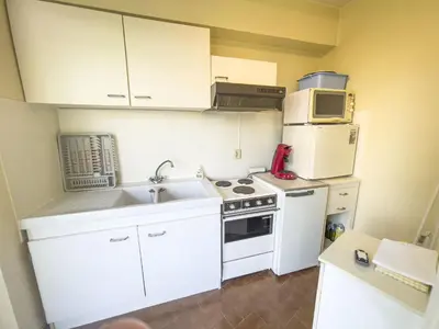 Cuisine ou kitchenette dans l'établissement Azur Soleil