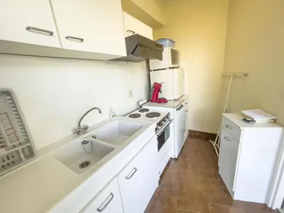 Cuisine ou kitchenette dans l'établissement Azur Soleil