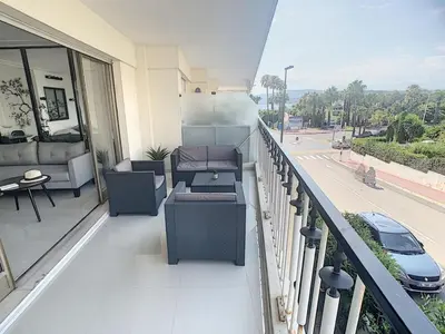 Balcon ou terrasse dans l'établissement Studio apartment on La Croisette with terrace