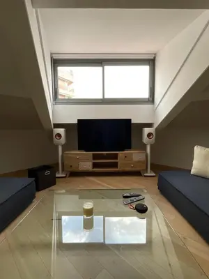 Télévision ou salle de divertissement dans l'établissement Beautiful modern apartment in Cannes