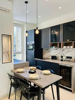 Cuisine ou kitchenette dans l'établissement 3 pièces en cœur de cannes
