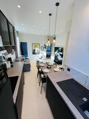 Cuisine ou kitchenette dans l'établissement 3 pièces en cœur de cannes