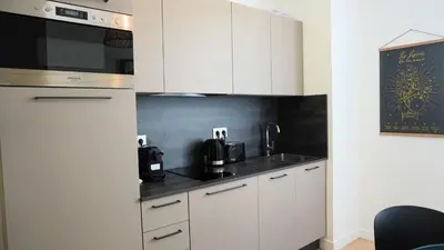 Cuisine ou kitchenette dans l'établissement Proche Carlton & Croisette, Appartement 202 - Palmazur Vacances