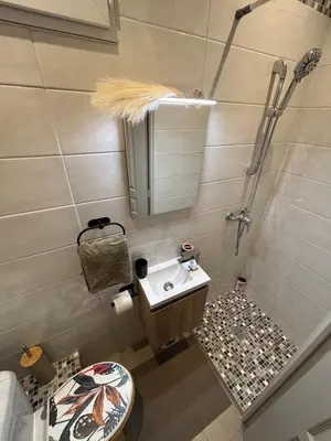 Salle de bains dans l'établissement Cosy Apartment in Cannes, AC, WiFi, 15min Palais