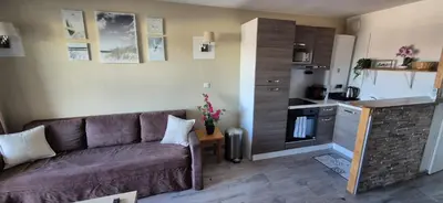 Cuisine ou kitchenette dans l'établissement Appartement avec Vue Cap d'Antibes