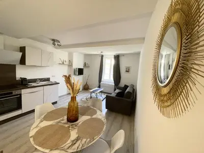 Cuisine ou kitchenette dans l'établissement Spacieux studio - Vieil Antibes