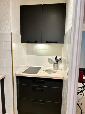 Cuisine ou kitchenette dans l'établissement Cosy studio near La Croisette and the beach