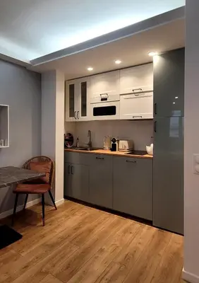 Cuisine ou kitchenette dans l'établissement Cozy studio in the heart of Cannes