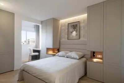 Un ou plusieurs lits dans un hébergement de l'établissement REF 2012 - Cannes Croisette - Apartment to rent sea view