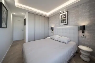 Un ou plusieurs lits dans un hébergement de l'établissement REF 2012 - Cannes Croisette - Apartment to rent sea view