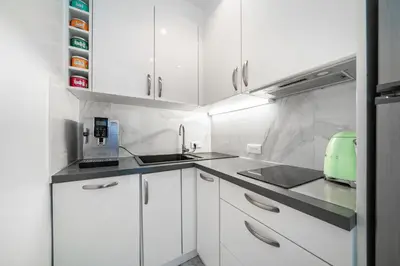 Cuisine ou kitchenette dans l'établissement Prestige Cannes Alexandre III Terrace 2bdr by B'Your Home