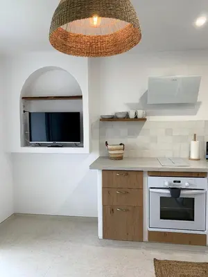 Cuisine ou kitchenette dans l'établissement Appartement vue mer tout confort