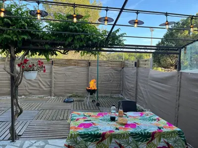 Balcon ou terrasse dans l'établissement Maison de famille idéale pour vacances sur la côte d'azur