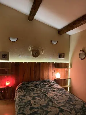 Un ou plusieurs lits dans un hébergement de l'établissement Maison de famille idéale pour vacances sur la côte d'azur