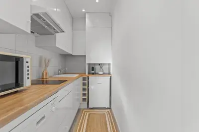 Cuisine ou kitchenette dans l'établissement Appartement à Cannes