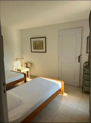 Un ou plusieurs lits dans un hébergement de l'établissement Appartement Hauts de Vaugrenier