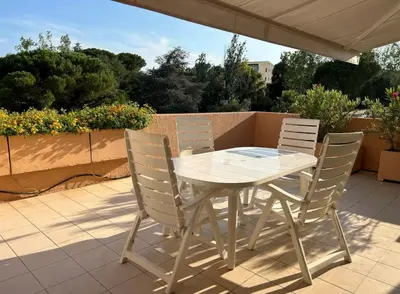Balcon ou terrasse dans l'établissement Appartement Hauts de Vaugrenier