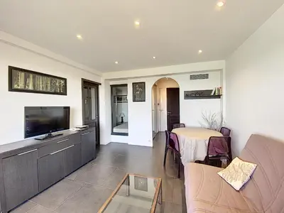 Télévision ou salle de divertissement dans l'établissement 1-bedroom beachfront apartment with sea view