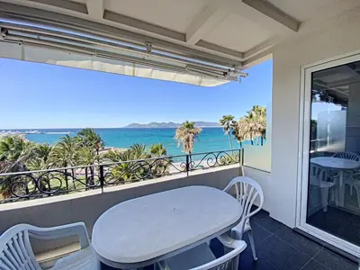 Vue générale sur la mer ou vue sur la mer prise depuis l'appartement