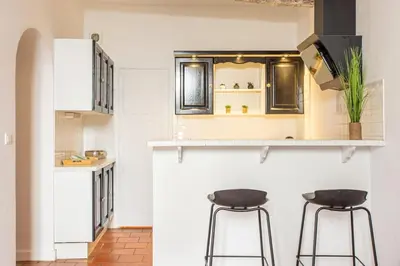 Cuisine ou kitchenette dans l'établissement Charm of Vieil Antibes, quiet 2-4pers