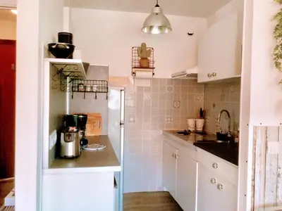 Cuisine ou kitchenette dans l'établissement Echappèe belle en bord de mer