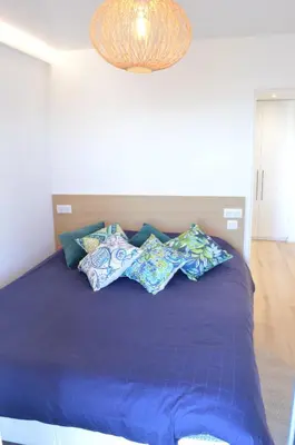 Un ou plusieurs lits dans un hébergement de l'établissement Appartement 2P vue mer Antibes