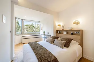 Un ou plusieurs lits dans un hébergement de l'établissement REF 1980 - Cannes palm Beach sea view
