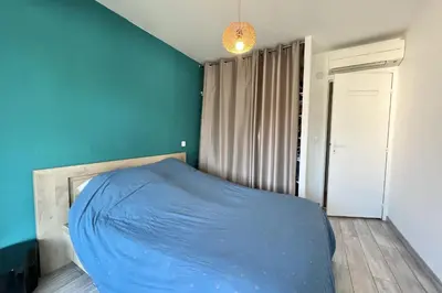 Un ou plusieurs lits dans un hébergement de l'établissement T2 apartment with terrace in Cannes