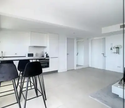 Cuisine ou kitchenette dans l'établissement Appartement Vue mer