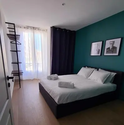 Un ou plusieurs lits dans un hébergement de l'établissement 2 Bedrooms 5 min walk to Croisette
