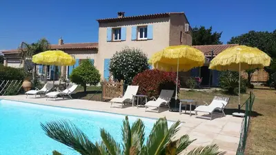 Piscine de l'établissement Mas Provencal 8 pers, air-conditioned private pool ou située à proximité