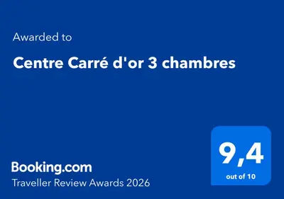 Certificat, récompense, panneau ou autre document affiché dans l'établissement Centre Carré d'or 3 chambres
