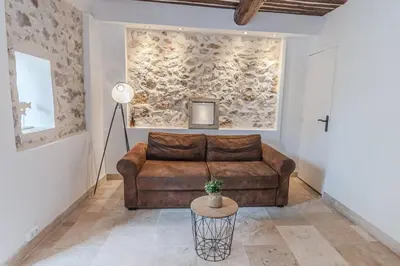 Coin salon dans l'établissement Superbe 2 Pièces - Viel Antibes