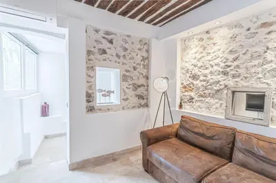 Coin salon dans l'établissement Superbe 2 Pièces - Viel Antibes