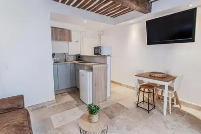 Cuisine ou kitchenette dans l'établissement Superbe 2 Pièces - Viel Antibes