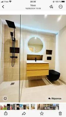 Salle de bains dans l'établissement Studio terrasse Croisette