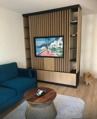 Télévision ou salle de divertissement dans l'établissement Studio terrasse Croisette