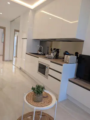 Cuisine ou kitchenette dans l'établissement Marina Baie des Anges, Sublime Studio