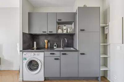 Cuisine ou kitchenette dans l'établissement Cozy Cannes