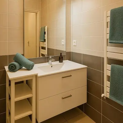 Salle de bains dans l'établissement Charming apartment between beach and center of Juan-les-Pins