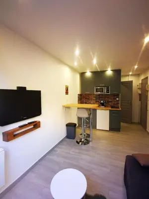 Cuisine ou kitchenette dans l'établissement Cozy Studio in Juan les Pins 700m from Beach