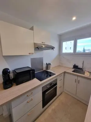 Cuisine ou kitchenette dans l'établissement ANTIBES - Cozy 2 pièces proche plage