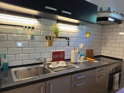 Cuisine ou kitchenette dans l'établissement Fleurs Apartment Cap d'Antibes