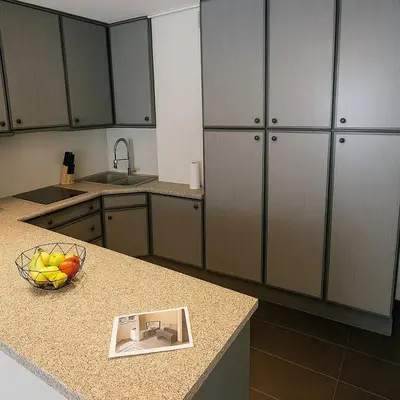 Cuisine ou kitchenette dans l'établissement Le Monte Carlo