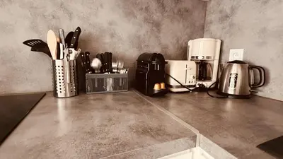 Plateau bouilloire dans l'établissement Studio spacieux avec terrasse, à 150m de la plage