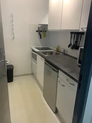 Cuisine ou kitchenette dans l'établissement Studio au calme